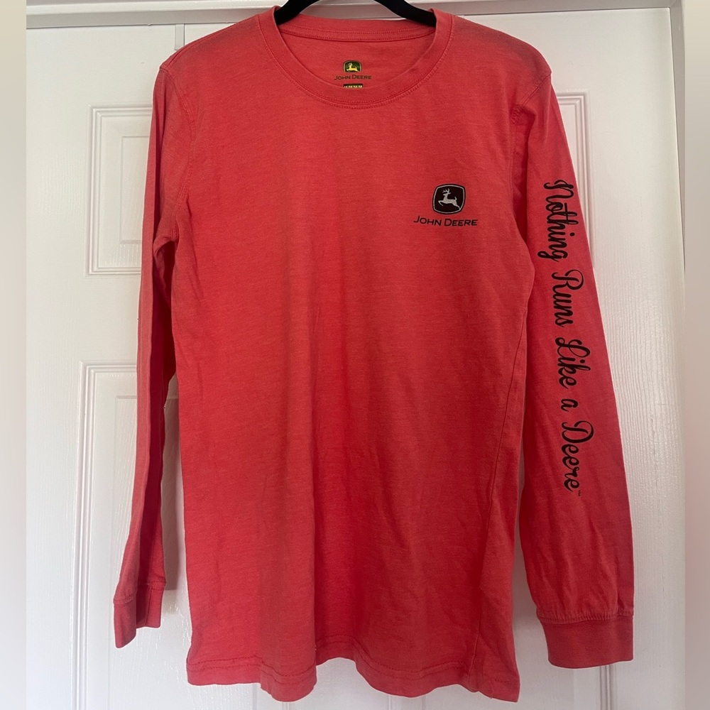 John Deere Coral Long Sleeve Tee